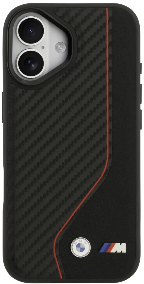 BMW M Carbon Line ir logotipo „MagSafe“ dėklas, skirtas iPhone 17 - Raudona