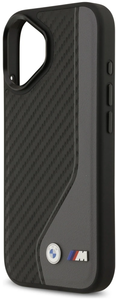 BMW M anglies pluošto logotipo „MagSafe“ dėklas, skirtas „iPhone 17“ – juodas ir pilkas