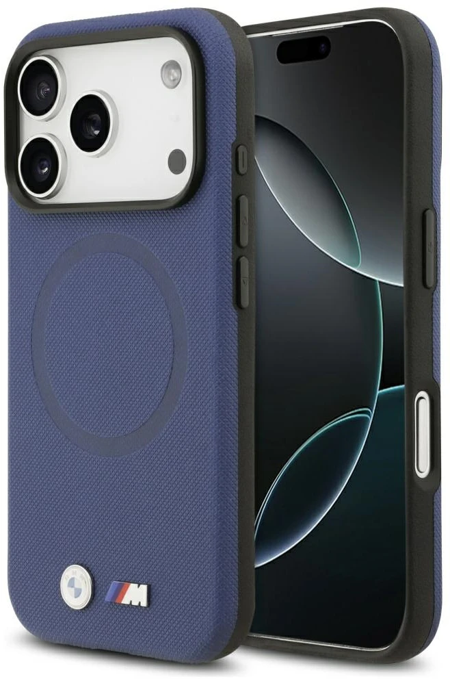 BMW M FW Metal Logo MagSafe dėklas Apple iPhone 17 Pro Navy mėlynos spalvos