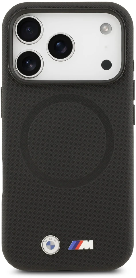 BMW M FW Metal Logo MagSafe dėklas skirtas Apple iPhone 17 Pro Max Juodas
