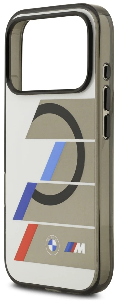 BMW M IML Metal Mygtukai Tricolor Lines MagSafe dėklas iPhone 17 Pro Anthracite