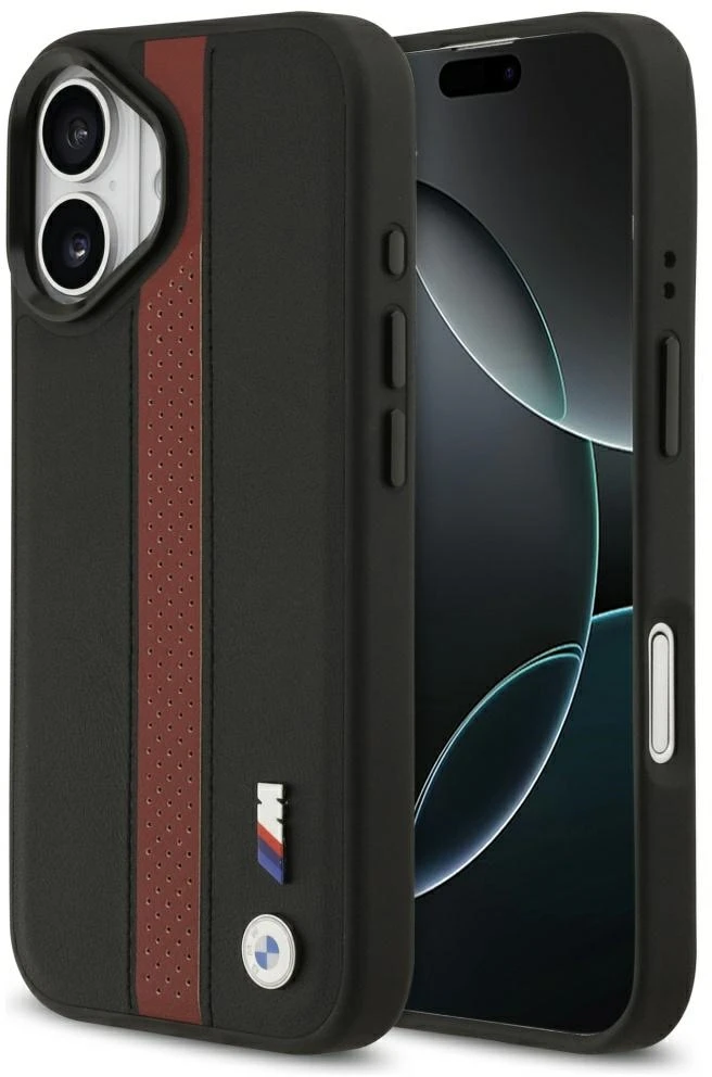 BMW M Perforated Stripe Logo MagSafe Dėklas for iPhone 17 Raudona