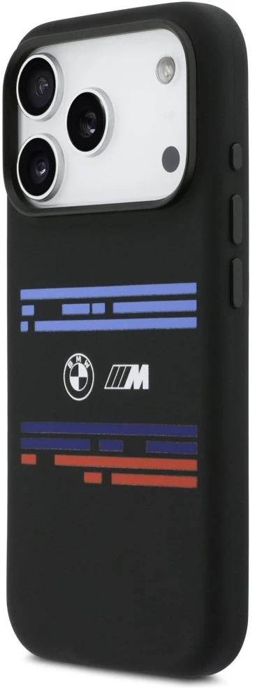 BMW M Silicon Horizontal Line MagSafe dėklas Apple iPhone 17 Pro juodos spalvos
