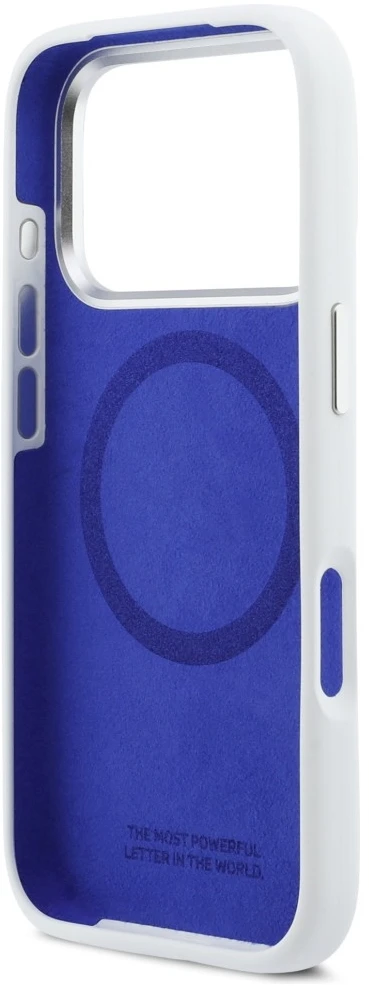 BMW M Silicon Horizontal Line MagSafe dėklas Apple iPhone 17 Pro baltos spalvos