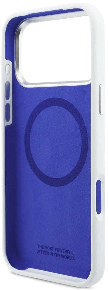BMW M Silicon Horizontal Line MagSafe dėklas Apple iPhone 17 Pro Max baltos spalvos