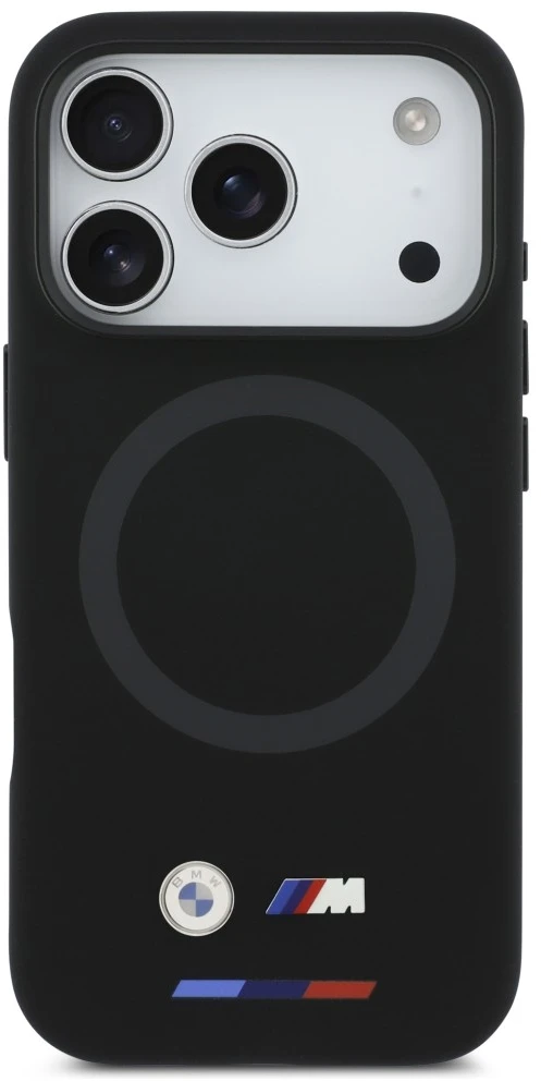 BMW M Silicon Logo MagSafe dėklas Apple iPhone 17 Pro juodos spalvos