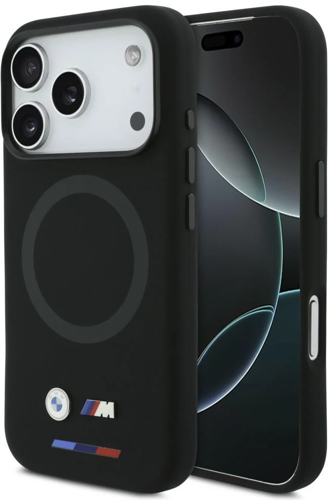 BMW M Silicon Logo MagSafe dėklas Apple iPhone 17 Pro juodos spalvos