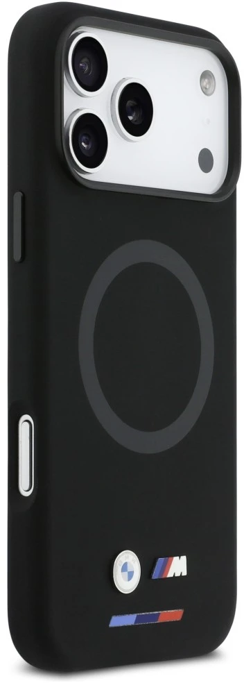 BMW M Silicon Logo MagSafe dėklas Apple iPhone 17 Pro Max juodos spalvos