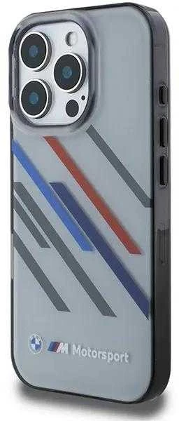 BMW Motosport IML Random Stripes Apple iPhone 16 Pro Max Case - dėklas telefonui pilkos spalvos