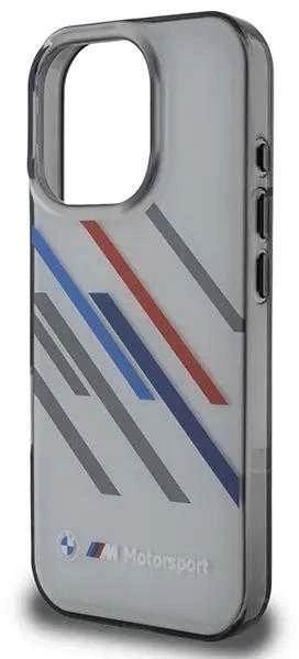 BMW Motosport IML Random Stripes Apple iPhone 16 Pro Max Case - dėklas telefonui pilkos spalvos