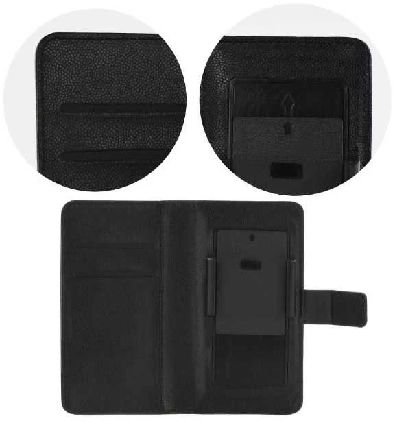 Book universalus 4,3" - 4,8" dėklas telefonui juodos spalvos