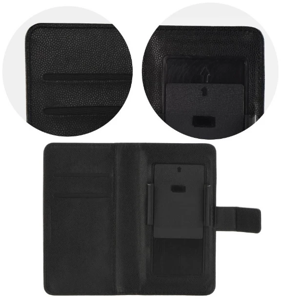 Dėklas Book universalus 4,8″ – 5,3″ juodos spalvos