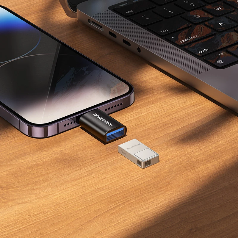 Borofone Adapteris BV26 – USB to Lightning – juodos spalvos