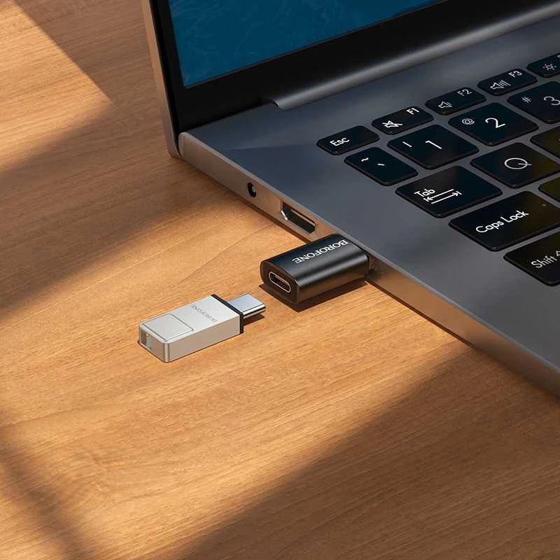 Borofone Adapteris BV26B – USB to Type C – juodos spalvos