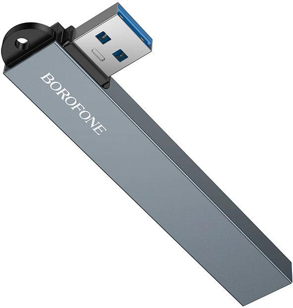 Borofone Adapteris HUB FH1 4 in 1 – USB to 3xUSB 2.0 + USB 3.0 – pillows spalvos
