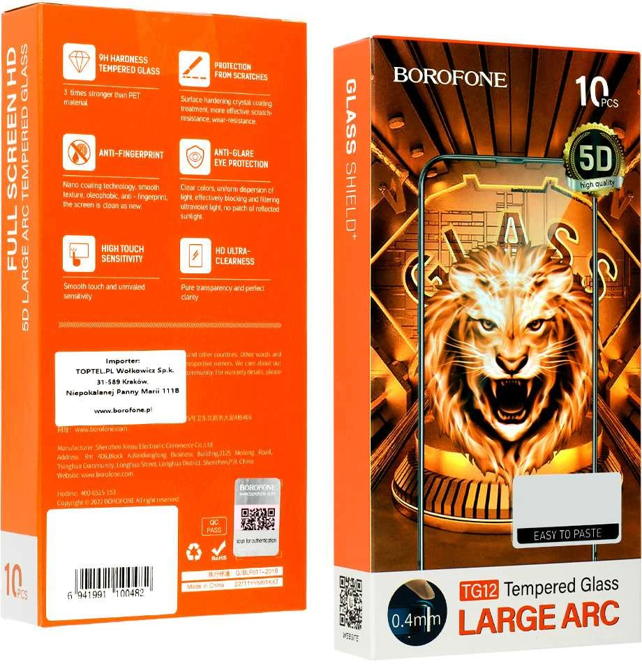 Borofone Apsauginis stiklas TG12 Full Screen 5D skirtas Apple iPhone 12 Pro Max – 10 vnt