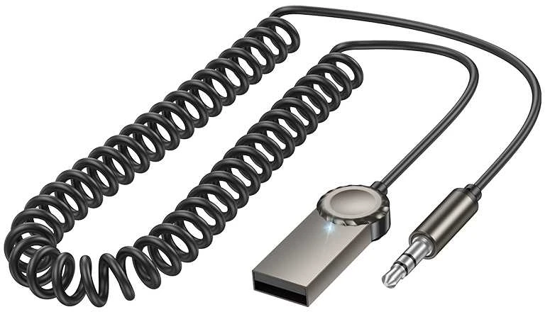 „Borofone BC56“ garso „Bluetooth“ imtuvas su AUX funkcija ir ramiu pilku