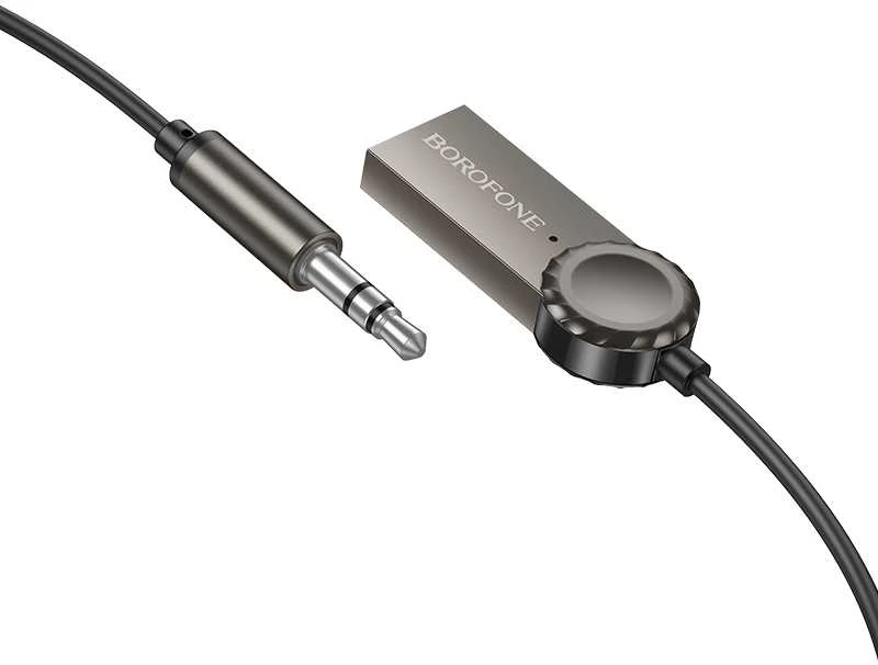 „Borofone BC56“ garso „Bluetooth“ imtuvas su AUX funkcija ir ramiu pilku