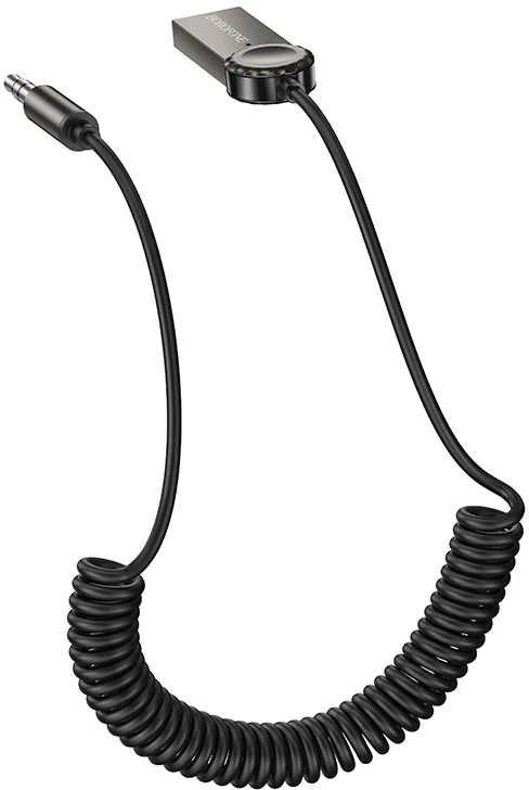 „Borofone BC56“ garso „Bluetooth“ imtuvas su AUX funkcija ir ramiu pilku
