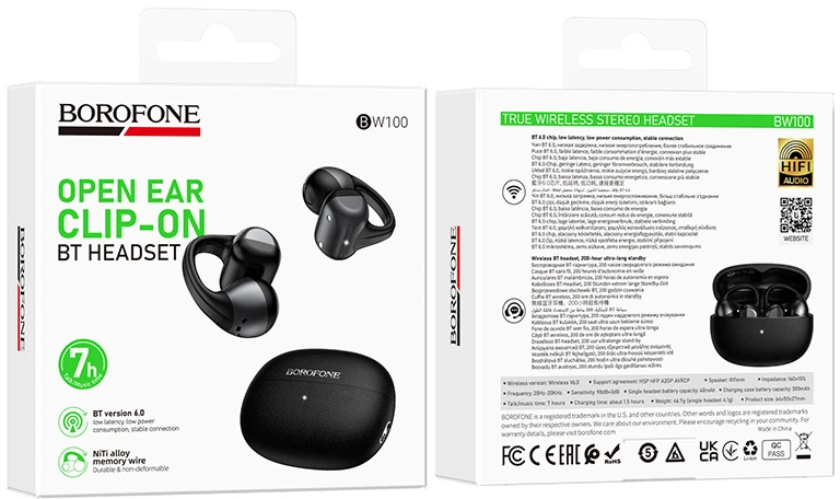 Borofone Ausinės Bluetooth TWS BW100 Sunshine juoda