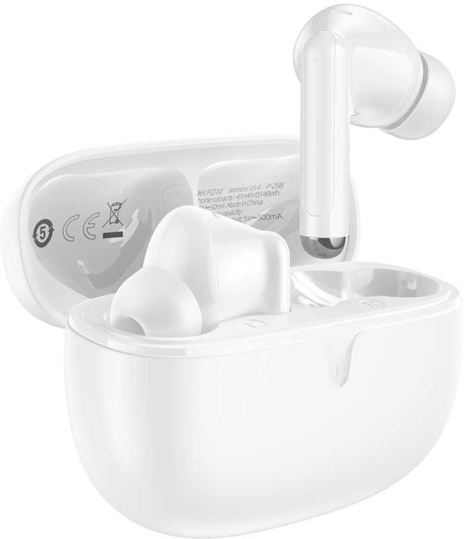 Borofone ausinės Bluetooth TWS FQ10 Joyful baltos spalvos