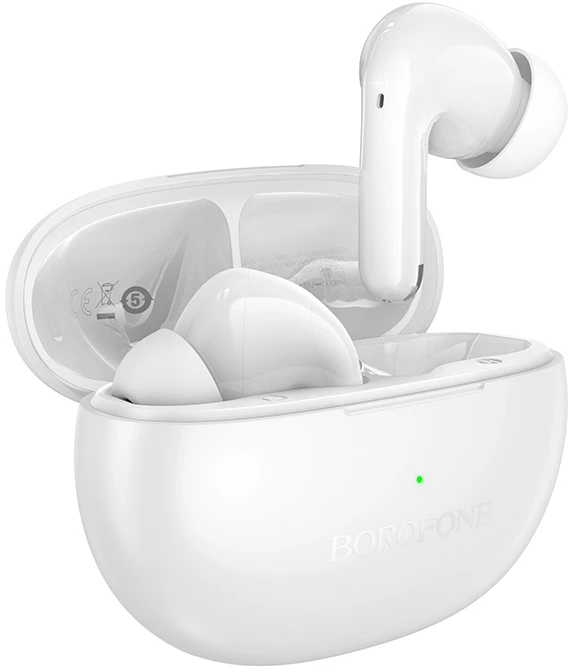 Borofone ausinės Bluetooth TWS FQ16 Star ANC+ENC smart AI baltos spalvos