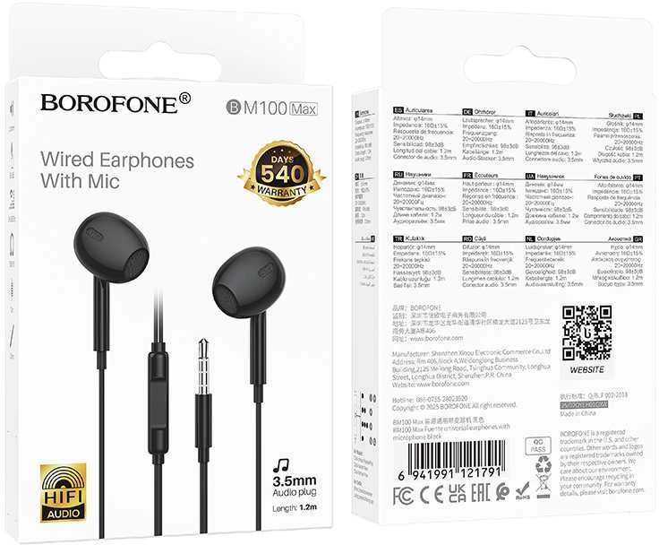 Oem Borofone ausinės BM100 Max Fuente su mikrofonu juodos spalvos