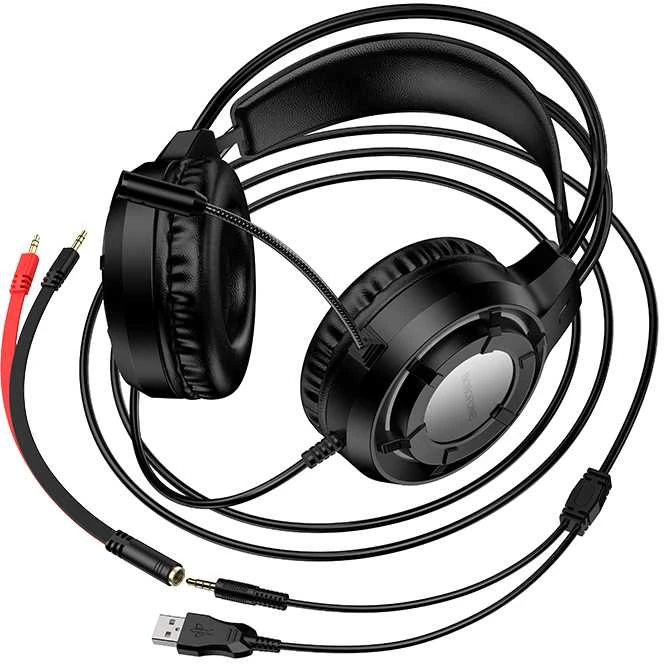 Oem Borofone ausinės BO112 Wave žaidimams su mikrofonu juodos spalvos