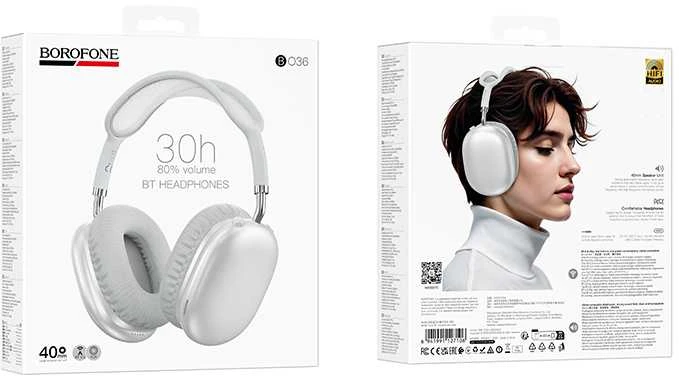 Borofone Ausinės BO36 Tone bluetooth sidabrinis
