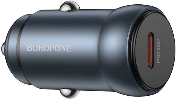 „Borofone“ automobilinis įkroviklis BZ32 Fresh – C tipo – PD 30W pilkas