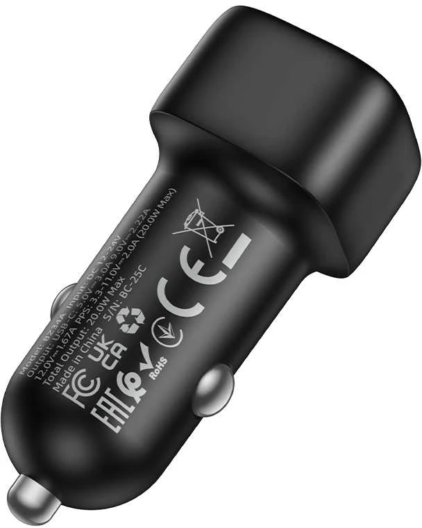 Borofone automobilinis įkroviklis BZ34A Cloud – Type C – PD 20W juodos spalvos
