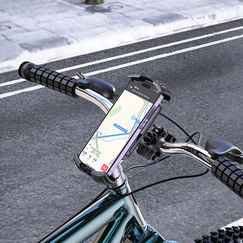 Borofone telefono laikiklis dviračiui/motociklui BH105 Crown juodos spalvos