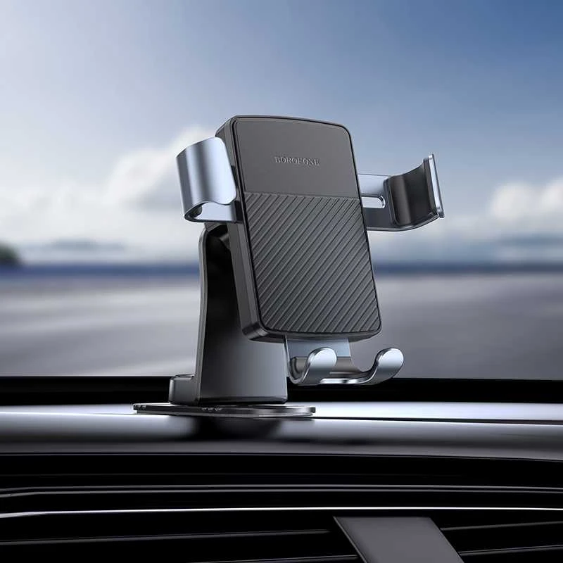 Borofone automobilinis laikiklis BH119 Refined gravitacinis przyklejany juodos spalvos