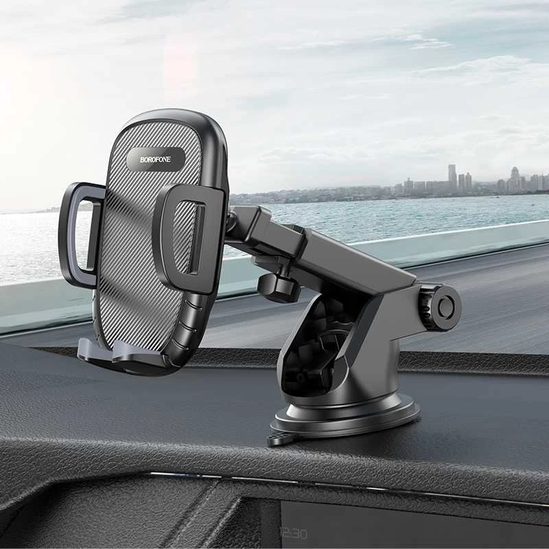 Borofone automobilinis laikiklis BH53 Windy with windshield mount juodos spalvos