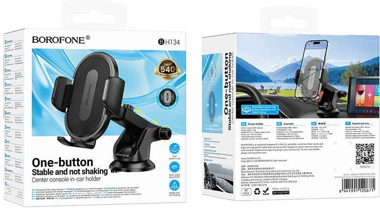 Borofone laikiklis automobilinis BH134 Rio juodos spalvos