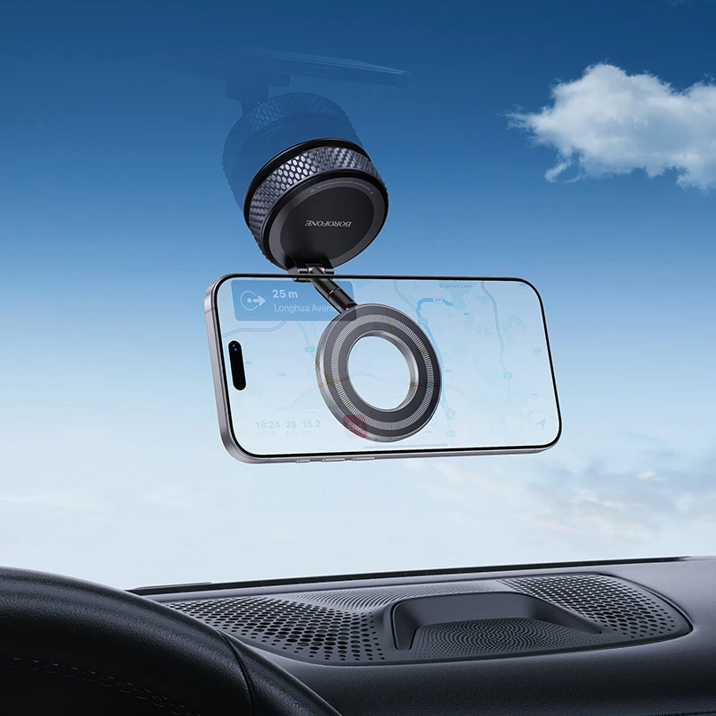 Borofone automobilinis telefono laikiklis BH144 Custodio magnetinis juodos spalvos