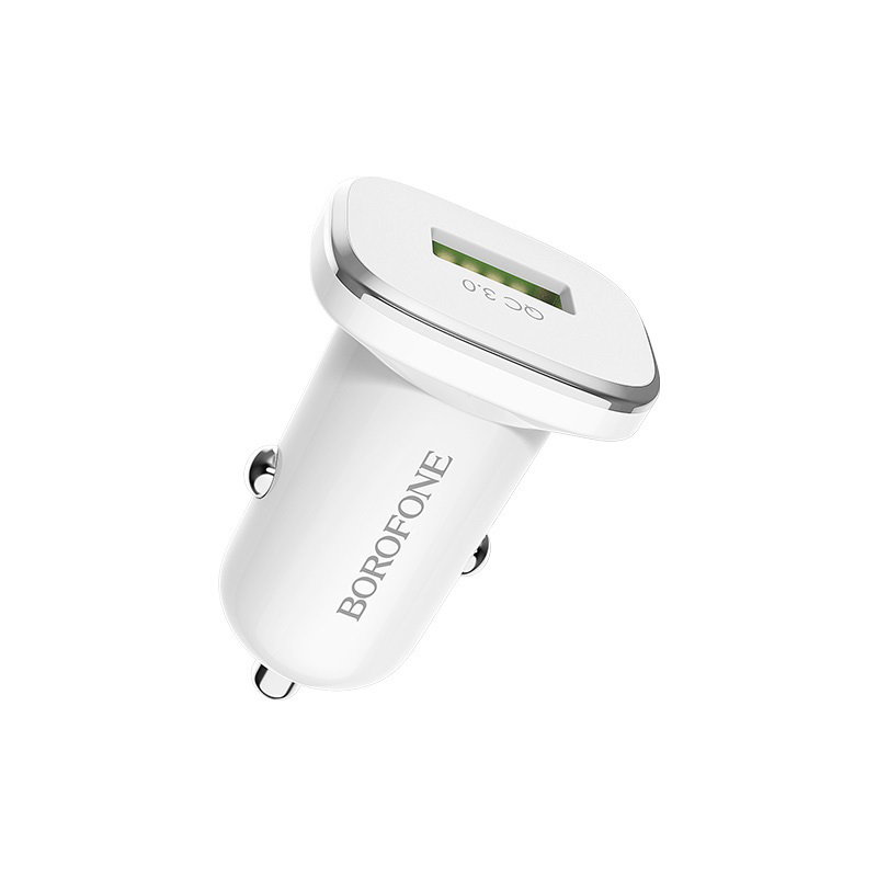 Automobilinis įkroviklis Borofone BZ12A Quick Charge 3.0 (3.0A) baltas
