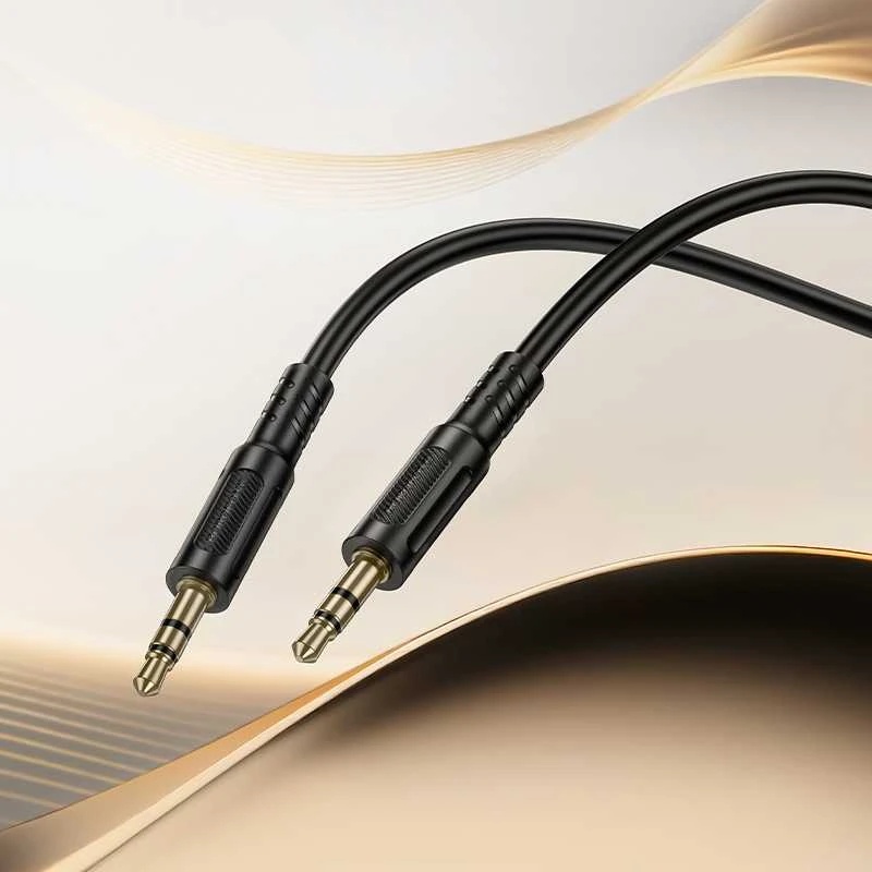 Borofone Cable AUX BL25 Nice – jack 3,5mm to jack 3,5mm – 1 metre juodos spalvos