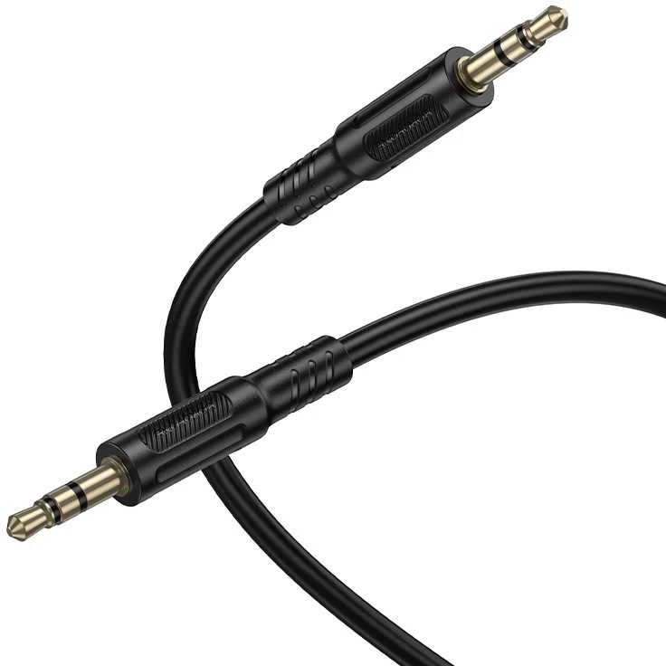 Borofone Cable AUX BL25 Nice – jack 3,5mm to jack 3,5mm – 1 metre juodos spalvos