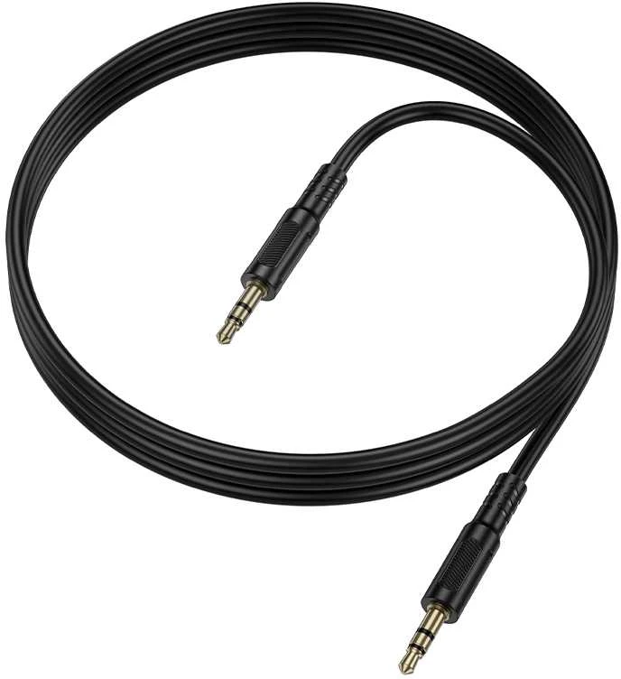 Borofone Cable AUX BL25 Nice – jack 3,5mm to jack 3,5mm – 1 metre juodos spalvos