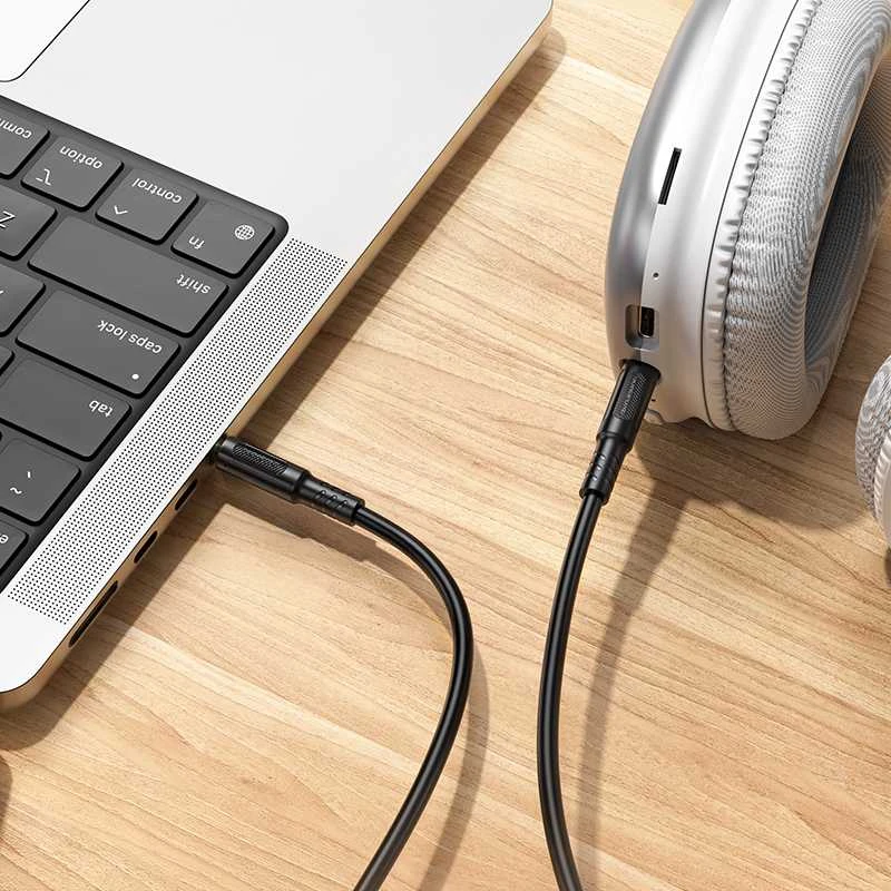 Borofone Cable AUX BL25 Nice – jack 3,5mm to jack 3,5mm – 1 metre juodos spalvos