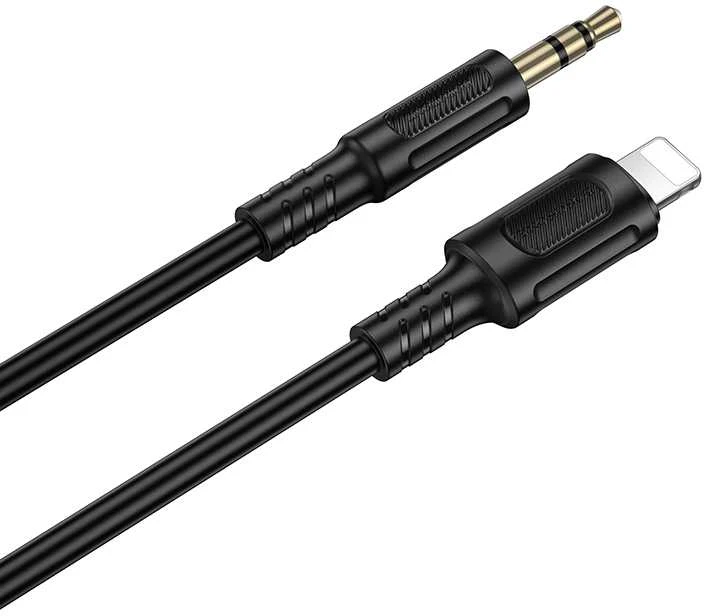 Borofone Cable AUX BL25 Nice – Lightning to jack 3,5mm – 1 metre juodos spalvos