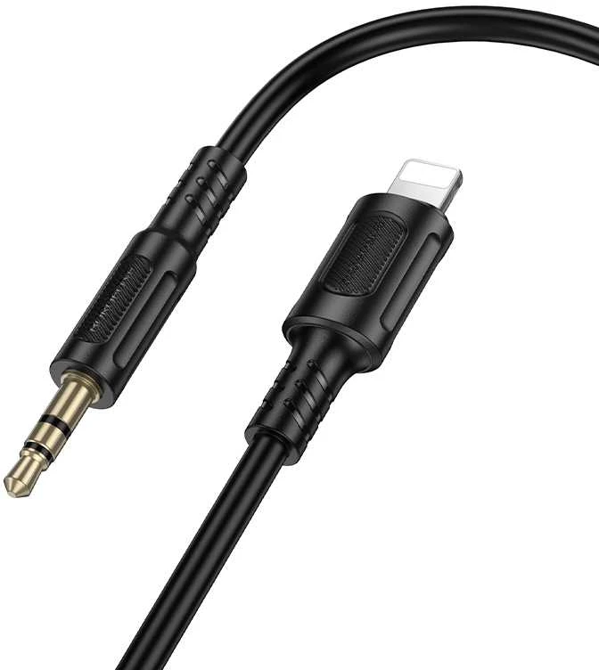 Borofone Cable AUX BL25 Nice – Lightning to jack 3,5mm – 1 metre juodos spalvos