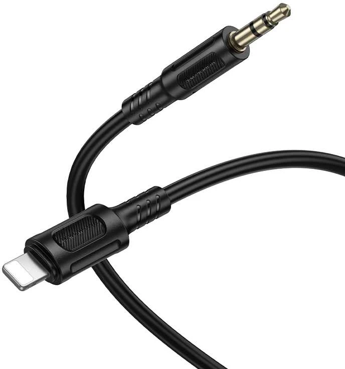 Borofone Cable AUX BL25 Nice – Lightning to jack 3,5mm – 1 metre juodos spalvos