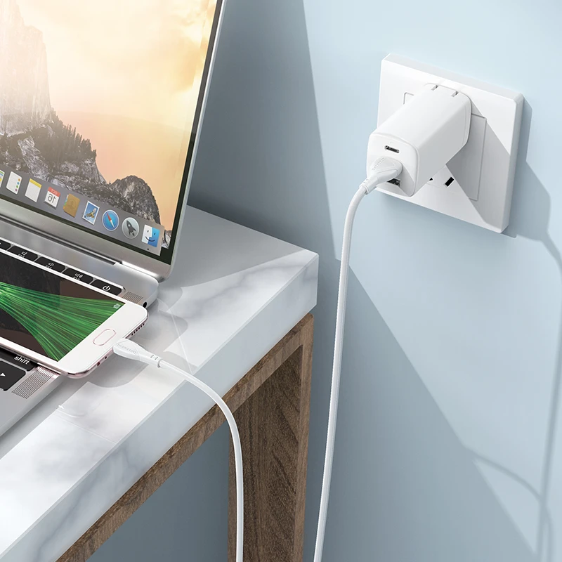 „Borofone“ BX121 energijos laidas – USB į „Micro USB“ – 2,4A, 1 metro, baltas