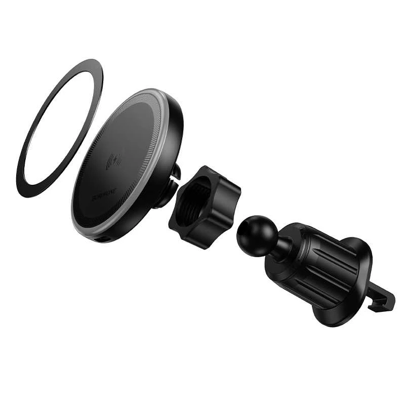 Borofone automobilinis laikiklis BH224 Flash magnetinis su indukciniu įkrovimu prie oro ventiliacijos angos, juodas
