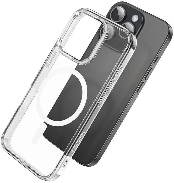 Borofone dėklas BI5 Ice Shield Magnetic Apple iPhone 16 Pro Max skaidrus