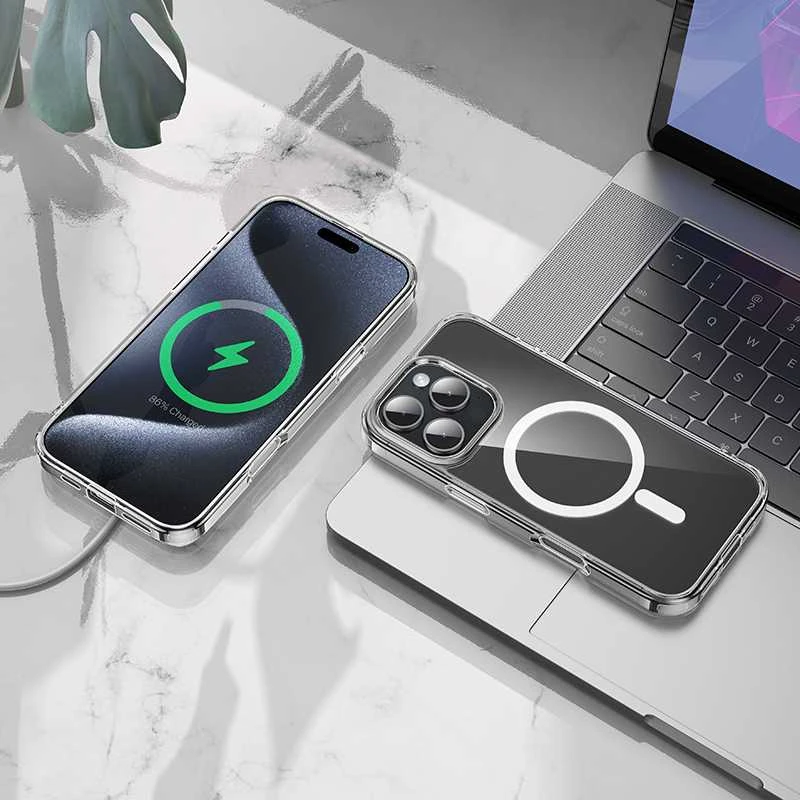 Borofone dėklas BI5 Ice Shield Magnetic Apple iPhone 16 Pro Max skaidrus