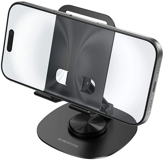 Borofone telefono laikiklis – stovas BH138 Fit juodos spalvos