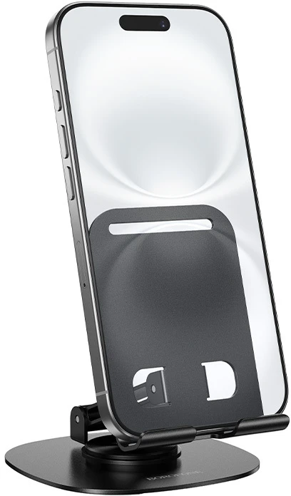 Borofone telefono laikiklis – stovas BH138 Fit juodos spalvos
